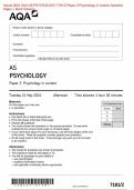 Actual 2024 AQA AS PSYCHOLOGY 7181&sol;2 Paper 2 Psychology in context Question Paper &plus; Mark Scheme
