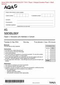 Actual 2024 AQA AS SOCIOLOGY 7191&sol;1 Paper 1 Merged Question Paper &plus; Mark Scheme