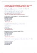 Nebraska State Medication Aide Exam&vert; New Latest 2025 Version&vert; Best Practice Exam&vert; Quality Study Guide