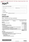 Actual 2024 AQA A-LEVEL SOCIOLOGY 7192&sol;1 Paper 1 Merged Question Paper &plus; Mark Scheme
