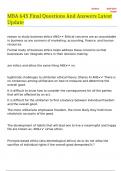MBA 645 Final Questions And Answers Latest Update