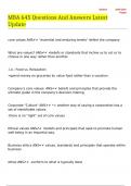 MBA 645 Questions And Answers Latest Update