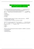 PNB 2265 Final Exam Study Guide with Questions Solved 100&percnt; Correct
