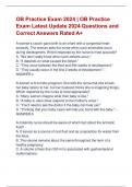 OB Practice Exam 2024 &vert; OB Practice  Exam Latest Update 2024 Questions and  Correct Answers Rated A&plus;
