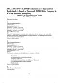 SOLUTION MANUAL FOR Fundamentals of Taxation for Individuals A Practical Approach&comma; 2024 Edition Gregory A&period; Carnes&comma; Suzanne Youngberg