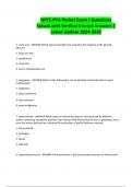 NPTE-PTA Pocket Exam&vert; Questions Solved with Verified Correct Answers &vert; Latest Update 2024-2025