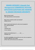 MDARD CATEGORY 5 &lpar;Aquatic Pest  Management&rpar; COMMERCIAL PESTICIDE  APPLICATOR QUESTIONS AND ANSWERS  A&plus; GRADED MICHIGAN UNIVERSITY