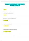 Natural Science CLEP Exam Latest  Update Graded A&plus;