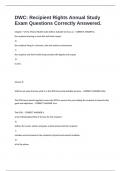 DWC&colon; Recipient Rights Annual Study Exam Questions Correctly Answered&period;