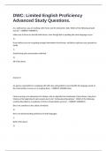 DWC&colon; Limited English Proficiency Advanced Study Questions&period;