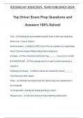 Top Driver Exam Prep Questions and Answers 100&percnt; Solved