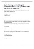 DWC Training&colon; Limited English Proficiency &lpar;LEP&rpar; Exam Questions with 100&percnt;Correct Answers&period;