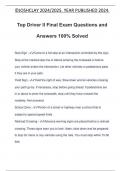 Top Driver Il Final Exam Questions and Answers 100&percnt; Solved