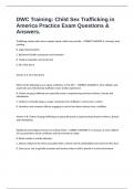 DWC Training&colon; Child Sex Trafficking in America Practice Exam Questions & Answers&period;