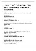 SINH L&Yacute; HỆ THẦN KINH CẢM GI&Aacute;C exam with complete solutions&period;