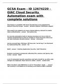 GCSA Exam - ID 12674220 - GIAC Cloud Security Automation exam with complete solutions