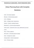 Urban Planning Exam with Complete Solutions