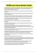 NURS 441 Exam Study Guide 