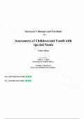 Solution Manual and Test Bank - for Assessment of Children and Youth with Special Needs 5th Edition by Libby G&period; Cohen&comma; All Chapters&period;