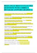 HIGH ANGLE RESCUE EXAM 2024 QUESTIONS WITH CORRECT DETAILED ANSWERS GRADED A&plus; 