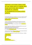 CERTIFIED LACTATION CONSULTANT ACTUAL EXAM GUIDE 2025&vert;CLC BRAND NEW EXAM QUESTIONS AND CORRECT DETAILED ANSWERS ALL GRADED A&plus;&vert;GUARANTEED SUCCESS&vert;LATEST UPDATES