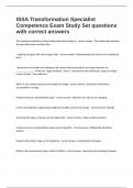 ISSA Transformation Specialist Competence Exam Study Set questions with correct answers 
