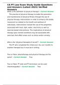 CA PT Law Exam Study Guide Questions and Answers &lpar;Latest 2025&rpar; Verified Answers