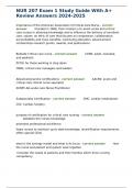 NUR 207 Exam 1 Study Guide With A&plus;  Review Answers 2024-2025