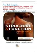 Test Bank Complete&lowbar; Structure and Function of the Body 17th Edition&comma; &lpar;2024&rpar; By Kevin T&period; Patton&comma; Frank B&period; Bell&comma; Terry Thompson & Peggie L&period; Williamson All Chapters 1-22&vert; Newest&vert; Verified