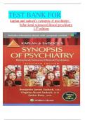 TEST BANK FOR kaplan and sadock's synopsis of psychiatry&colon; behavioral sciences&sol;clinical psychiatry 11th edition latest Update&period;