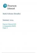 Pearson Edexcel GCE In Geography &lpar;9GE0&rpar; Paper 3 Mark scheme June 2024