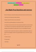 Eat Right Prep Questions and Answer