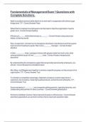 Fundamentals of Management Exam 1 Questions with Complete Solutions&period;