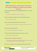 CAD Questions and Correct Answers  the Latest Update and Recommended  Version