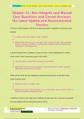 Chapter 31&colon; Skin Integrity and Wound  Care Questions and Correct Answers  the Latest Update and Recommended  Version