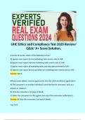 UHC Ethics and Compliance  Exam Q&A Compilation Bulk&period; 