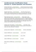 Cardiovascular Certification Exam Review A&plus; Guide Question and Answers