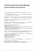 Certified Healthcare Facility Manager Exam Questions And Answers