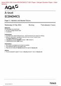  ACTUAL 2024  AQA A- LEVEL ECONOMICS 7136 &sol; 1 PAPER 1 MERGED QUESTION PAPER &plus;MARKING SCHEME 