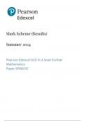 Pearson Edexcel GCE In A level Further Mathematics Paper 9FM0&sol;3C mark scheme June 2024