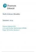 Pearson Edexcel GCE In A Level Further Mathematics &lpar;9FM0&rpar; Paper 3D Further Decision 1 Mark scheme June 2024