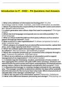 Introduction to IT - D322 &ndash; PA Questions And Answers