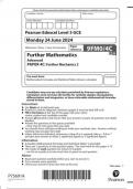 Pearson Edexcel Level 3 GCE 9FM0&sol;4C Further Mathematics Advanced PAPER 4C Further Mechanics 2 Question paper June 2024