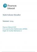 Pearson Edexcel GCE In A Level Further Mathematics &lpar;9FM0&rpar; Paper 4C Further Mechanics 2 mark scheme June 2024