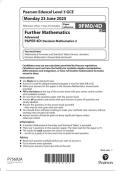 Pearson Edexcel Level 3 GCE 9FM0&sol;4D Further Mathematics Advanced PAPER 4D Decision Mathematics 2 Question paper June 2025