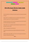 FIN 470&colon; Exam I Review Study Guide Solutions