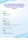 WGU D441 Medical Dosage Calculations and Pharmacology Guide &lpar;Latest 2024&sol; 2025 Update&rpar; &vert;Qs & As&vert; 100&percnt; Correct&vert; Grade A &lpar;Verified Answers&rpar;