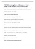 TEAS Nursing School Entrance Exam with 100- verified correct answers&period;
