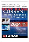 TEST BANK for CURRENT Medical Diagnosis and Treatment 63rd Edition by Maxine A&period; Papadakis