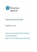 Pearson Edexcel Advanced Subsidiary In Biology B &lpar;8BI0&rpar; Paper 02 Core Physiology and Ecology Mark scheme June 2024